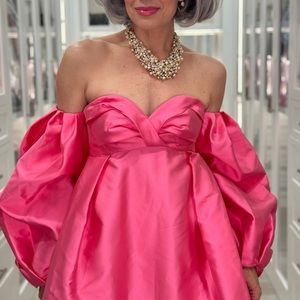 NWT Carolina Herrera Strapless Balloon Sleeve Babydoll Dress